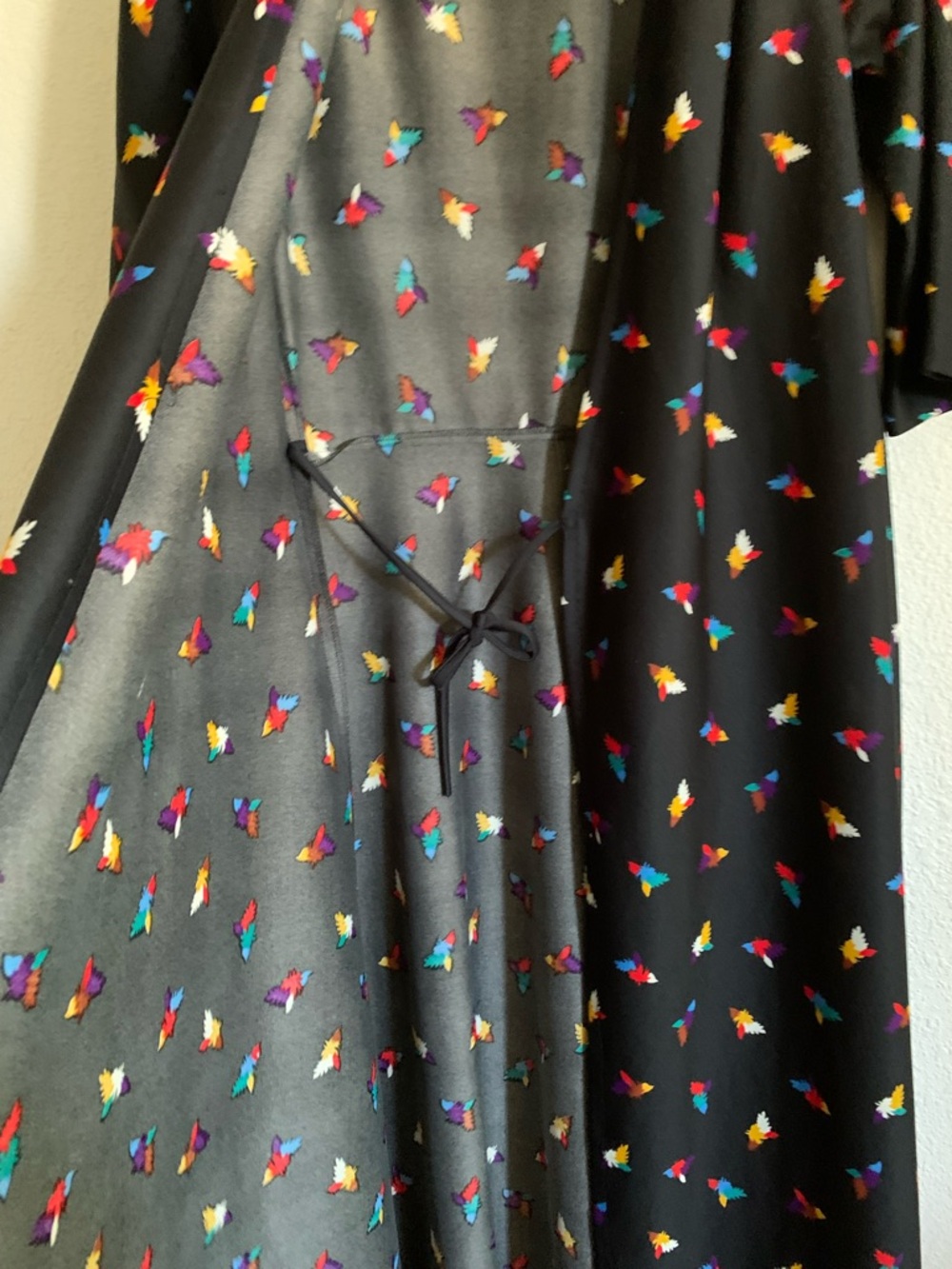 Black Maxi Duster with Colorful Print - Picture 7 of 9